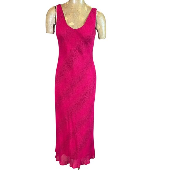 Jones New York Red Animal Print Chiffon Sleeveless Midi Dress Sz 8 #316i - Picture 1 of 7